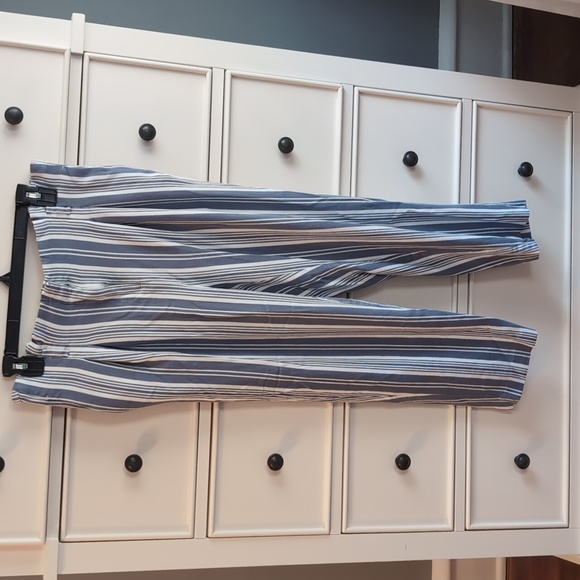 LOFT Pants - LOFT Striped Blue and White Pants